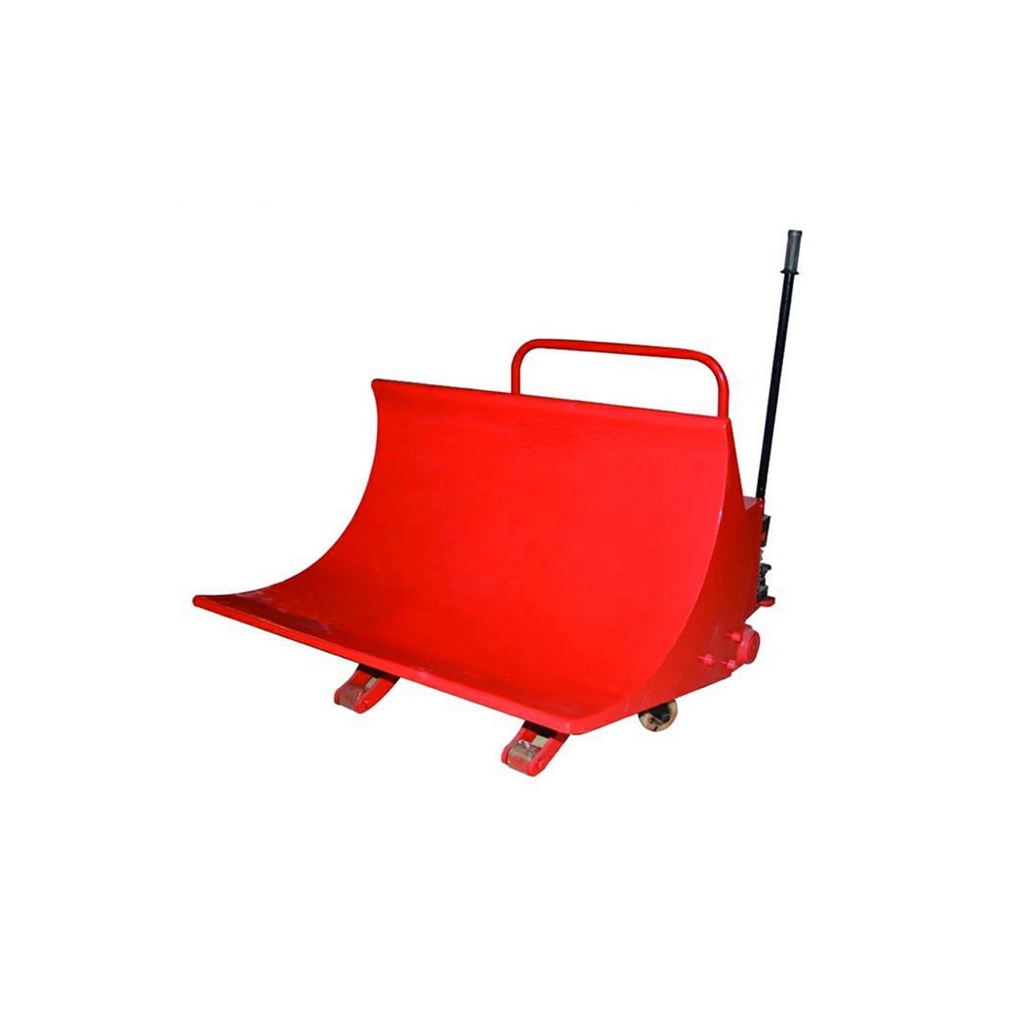 Yellow Warp Beam Pallet Truck Horizontal Transport Manual Fabric Pack And Roll Doffing Trolley