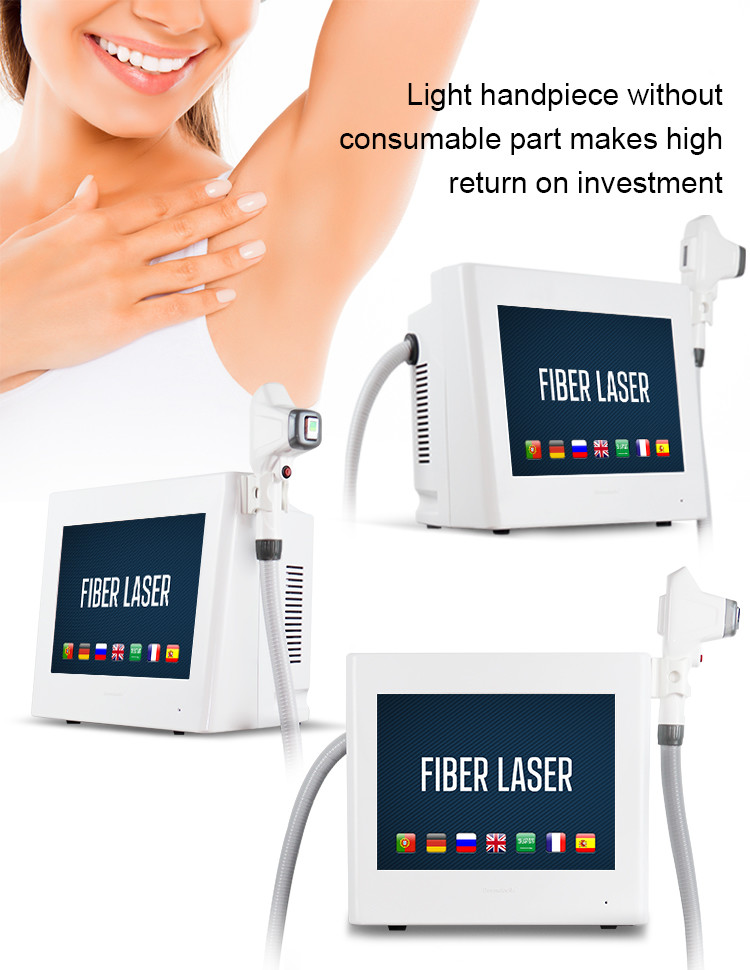 High Quality Uniform Energy Output Fiber Laser Hair Removal Machine 808nm Portable