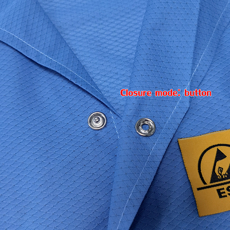 96 Polyester 4 Carbon 3mm Diamond Fabric ESD Antistatic Coat