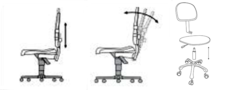SGS Laboratory Furniture Rotatable ESD Lab Chairs With Armrest