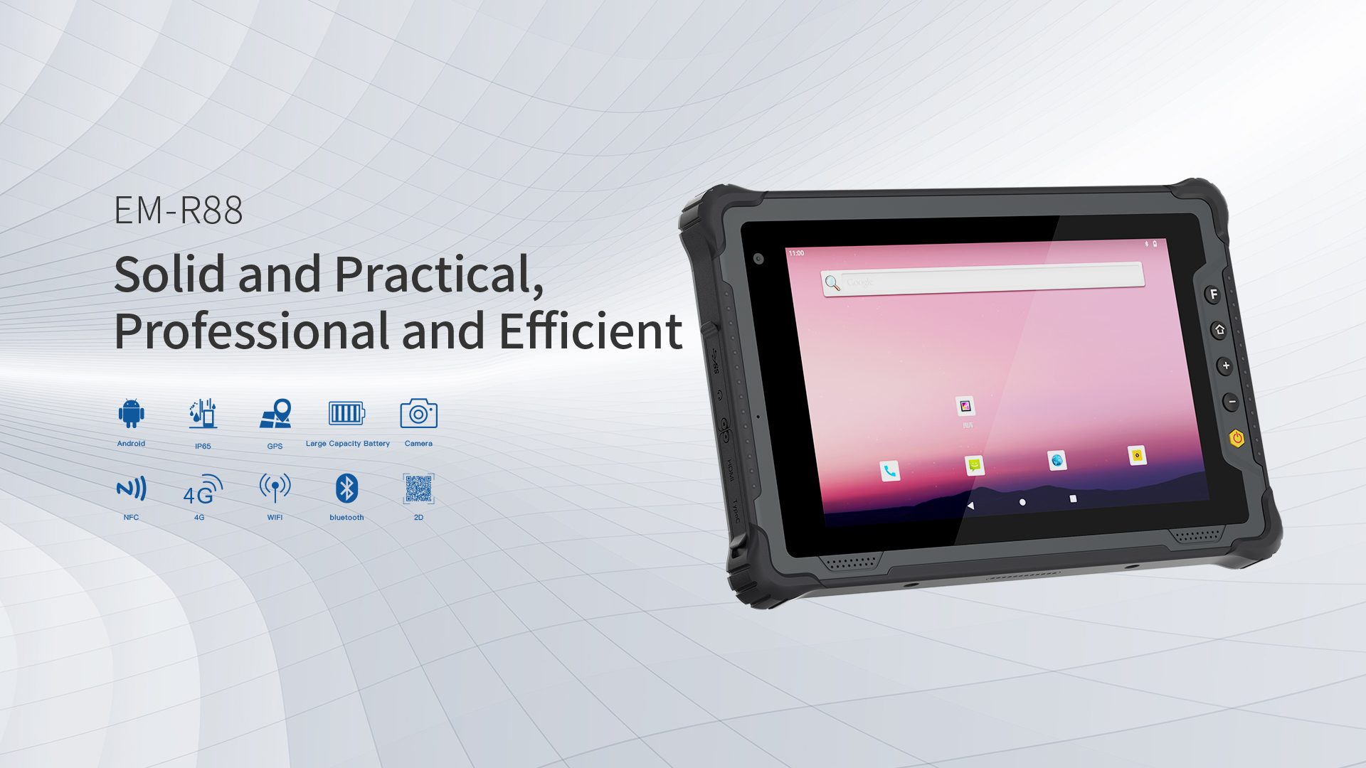 Professional Scenarios Rugged 4G WiFi GPS Fingerprint Android Tablet with 4GB Memory and Rockchip Processor