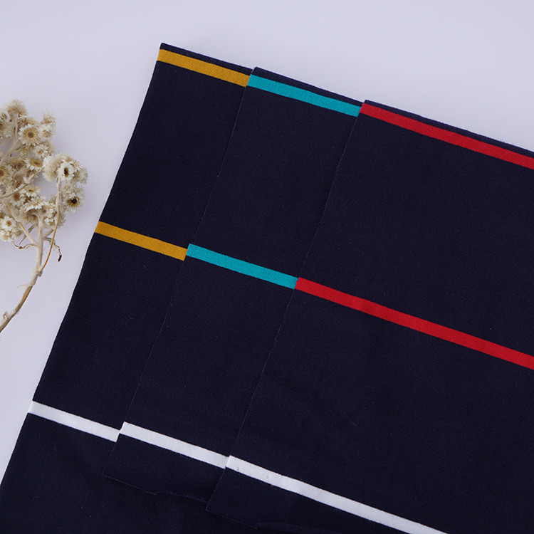 Soft And Breathable And Moisture-Absorbent Hygroscopic Striped Knit Fabric For Polo Shirt
