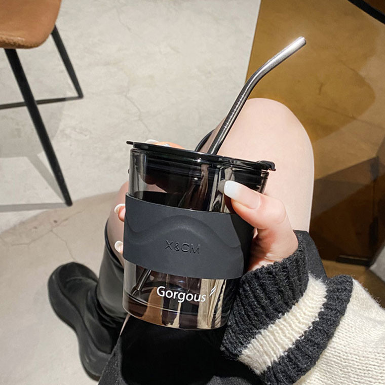 ISO14001 500ML Simple Glass Custom Drinking Cups Mug For Cappuccino Coffee