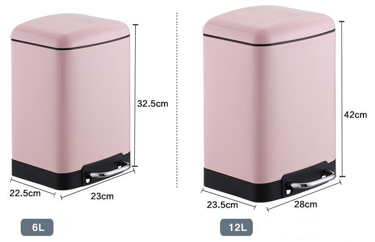 6L 12L 30L Indoor Trash Can Stainless Steel Trash Can With Foot Pedal