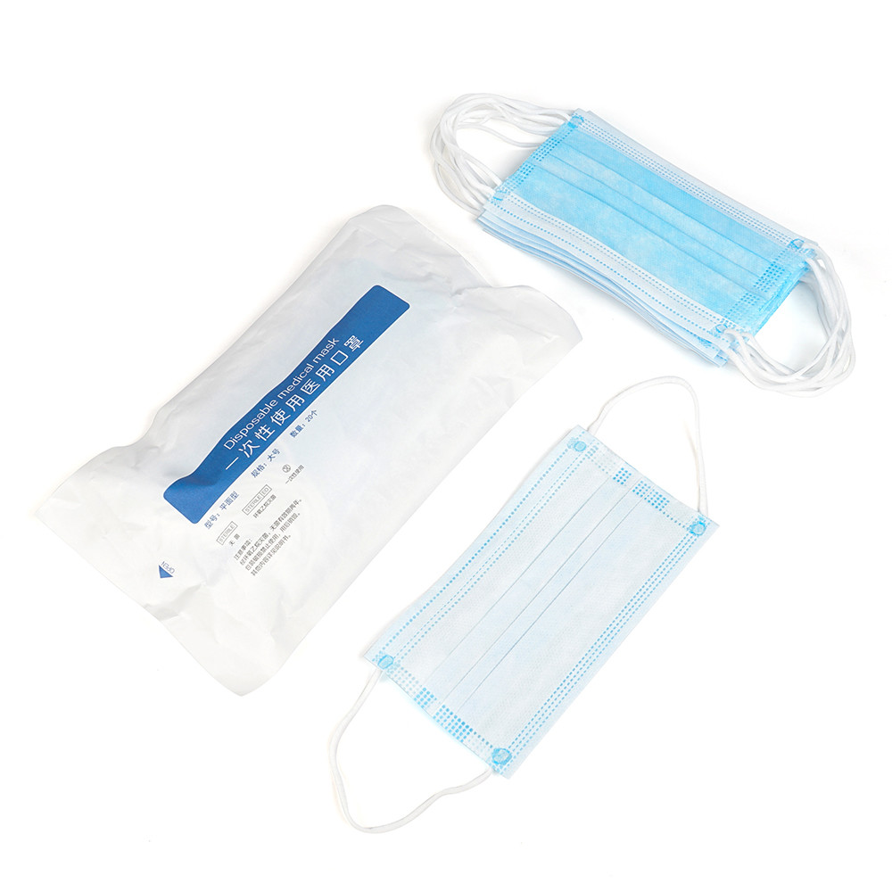 CE Approved Disposable Medical Masks , 3Ply Non Woven Face Mask Blue