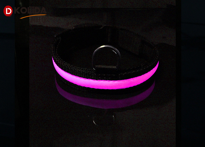 Flashing Nylon LED Dog Collar Luminous Safety Adjustable Glowing Collars