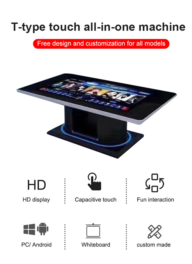 Custom Waterproof touch screen coffee table LCD restaurant touch table multi touch screen digital table