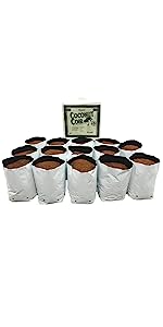 14-Pack, Coir, Plastic Grow Bags