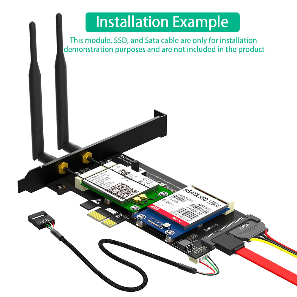 Mini PCI-E To PCI-E 1x And MSATA To SATA3 WiFi Adapter For 3G 4G LTE Msata SSD