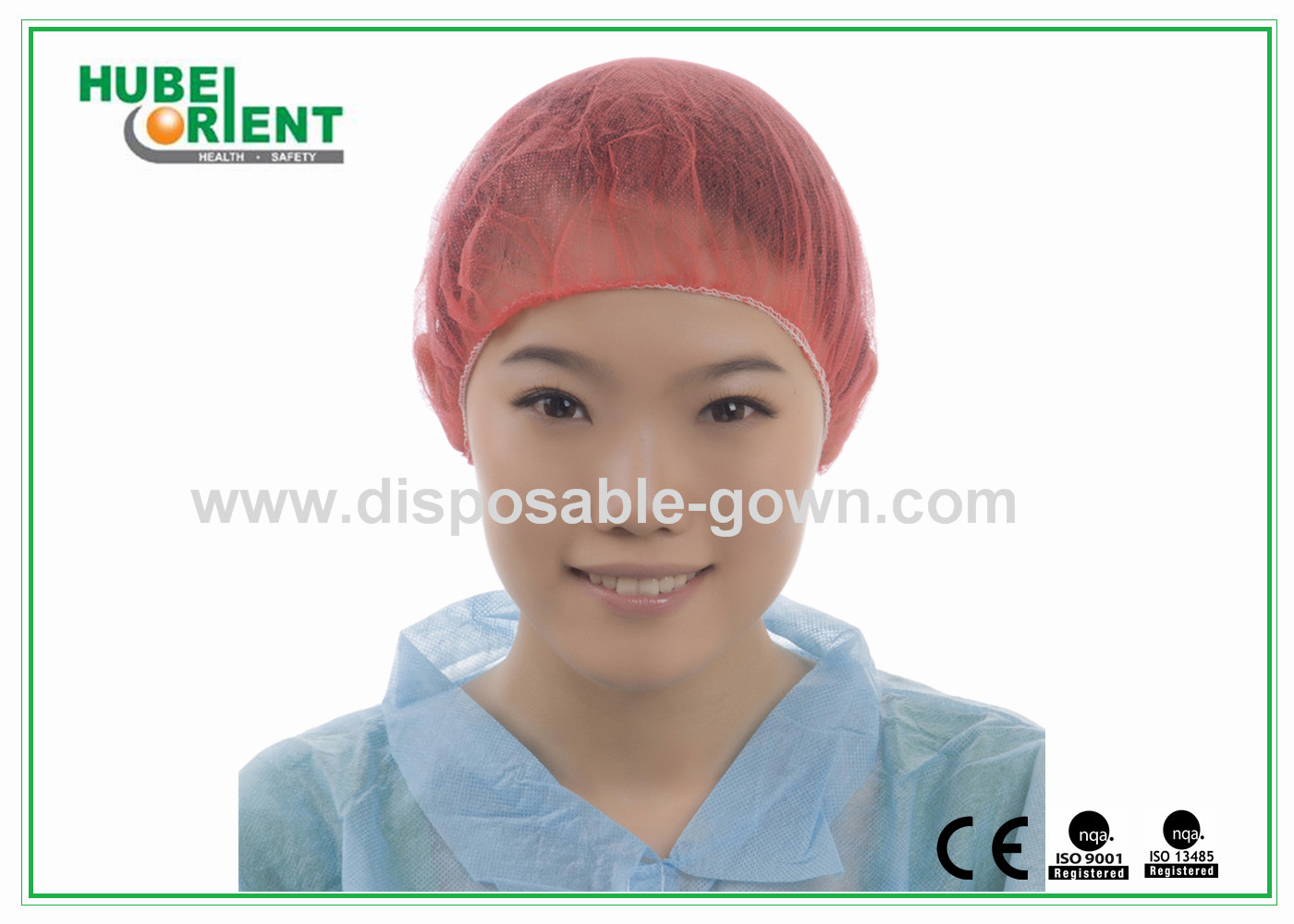 Dustproof Non-Woven Bouffant Cap / Surgical Bouffant Caps With Single Elastic For Medical Environment