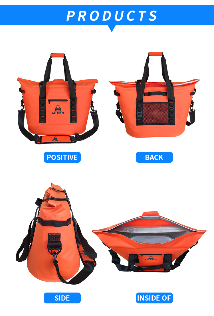 TPU Fabric 30 Litre Cooler Bag Handbag Waterproof For Outdoor Camping ODM