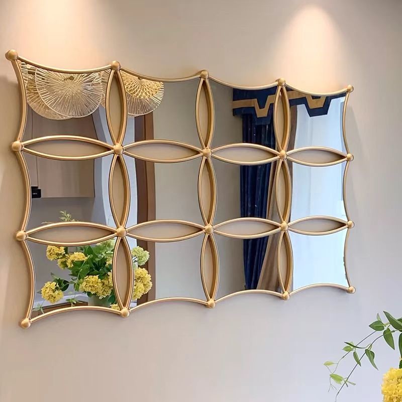 5 Star Hotel Light Luxury Style Metal Frame Wall Decorative Artistic Mirror