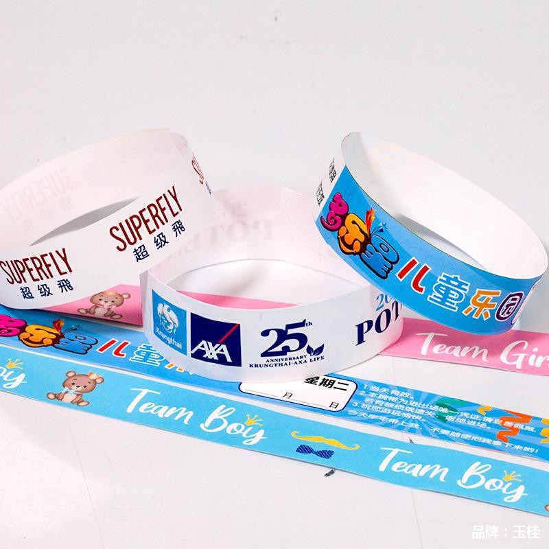 Waterproof Tyvek Paper Wristbands with Sequential Numbering and Full Color Printing