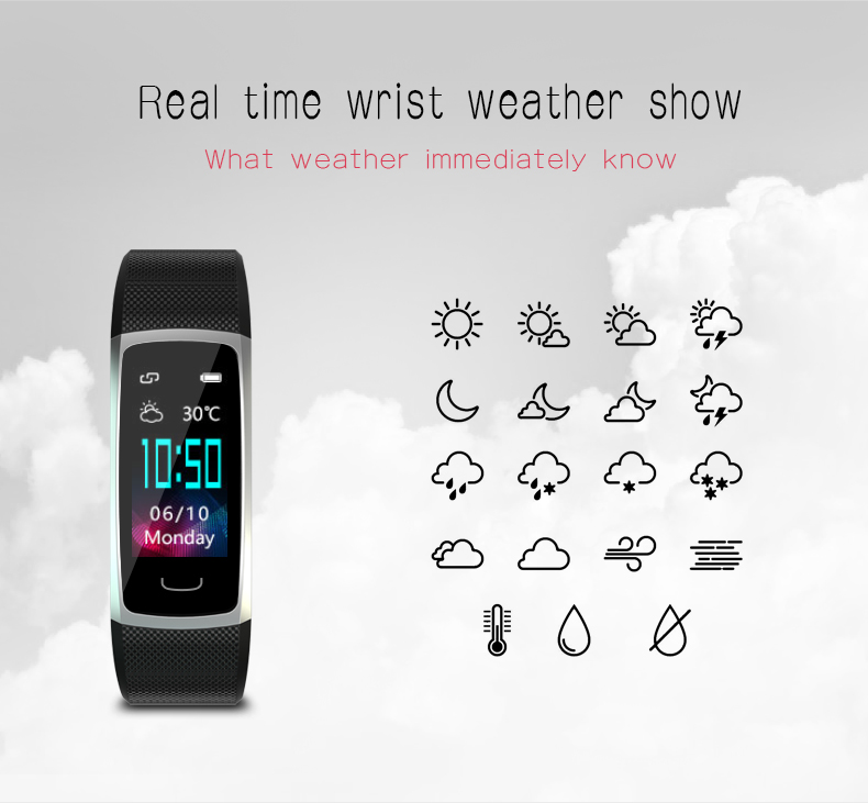90mah Battery Capacity Smart Sport Watch Real Time Blood Pressure Monitoring