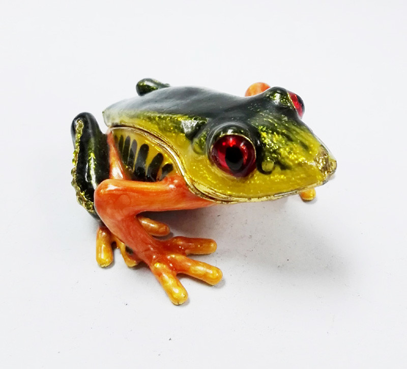 Bejeweled Big Belly Frog Jewelry Trinket Box Bejeweled Frog Jewelry Box Green Frog Trinket Box Decorative Frog Jewelry