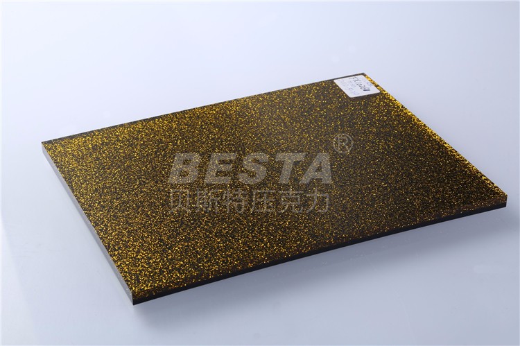 Shiny Cast Gold Glitter Acrylic Sheet 2-120mm Scratch Resistant
