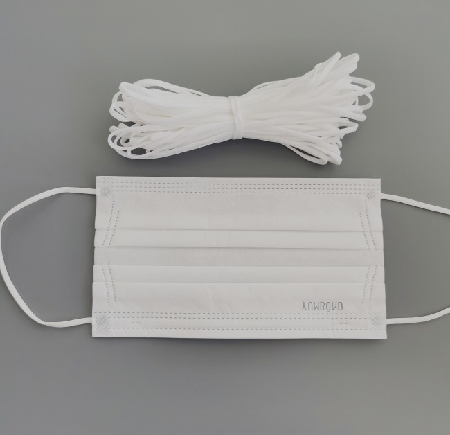 3.5mm 5mm Flat Elastic Cord Stretch White Polyester Earloop Ear Band Earing Loop