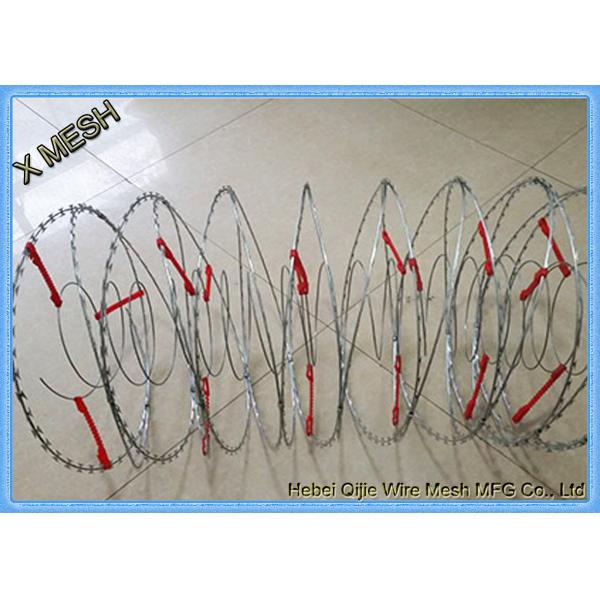 Red Plastic Support Clips That Go Between The Concertina Wire And The Wire