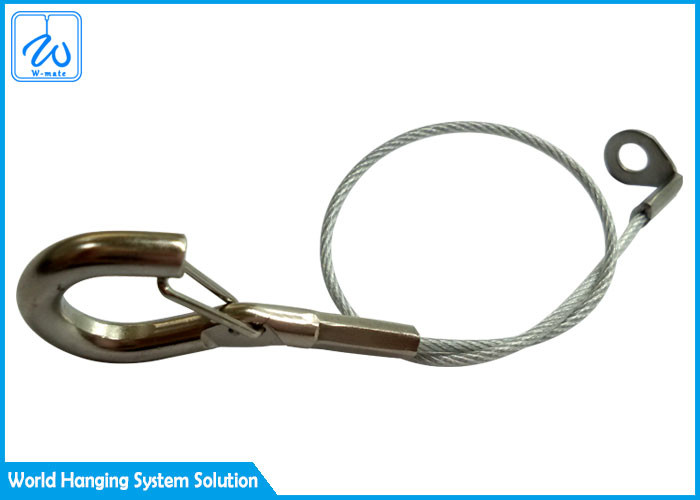 PVC Covered Stainless Steel Wire Rope Eyelets For Nylon Safety Belt Lanyard