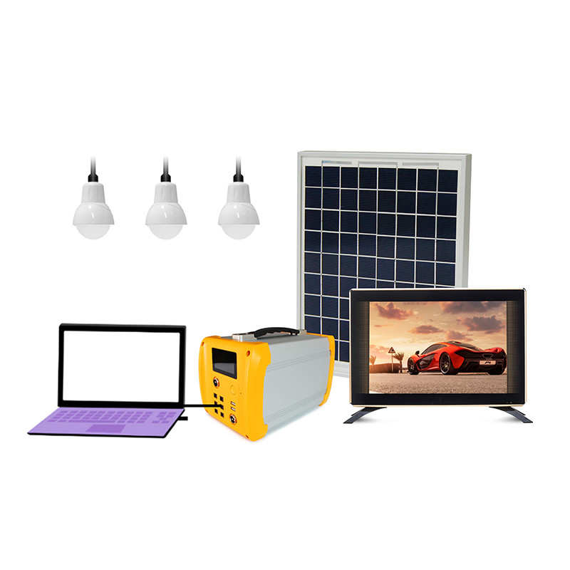 CE 50W Solar Energy Home Systems 12.8V Portable Solar Power Generator With TV Fan