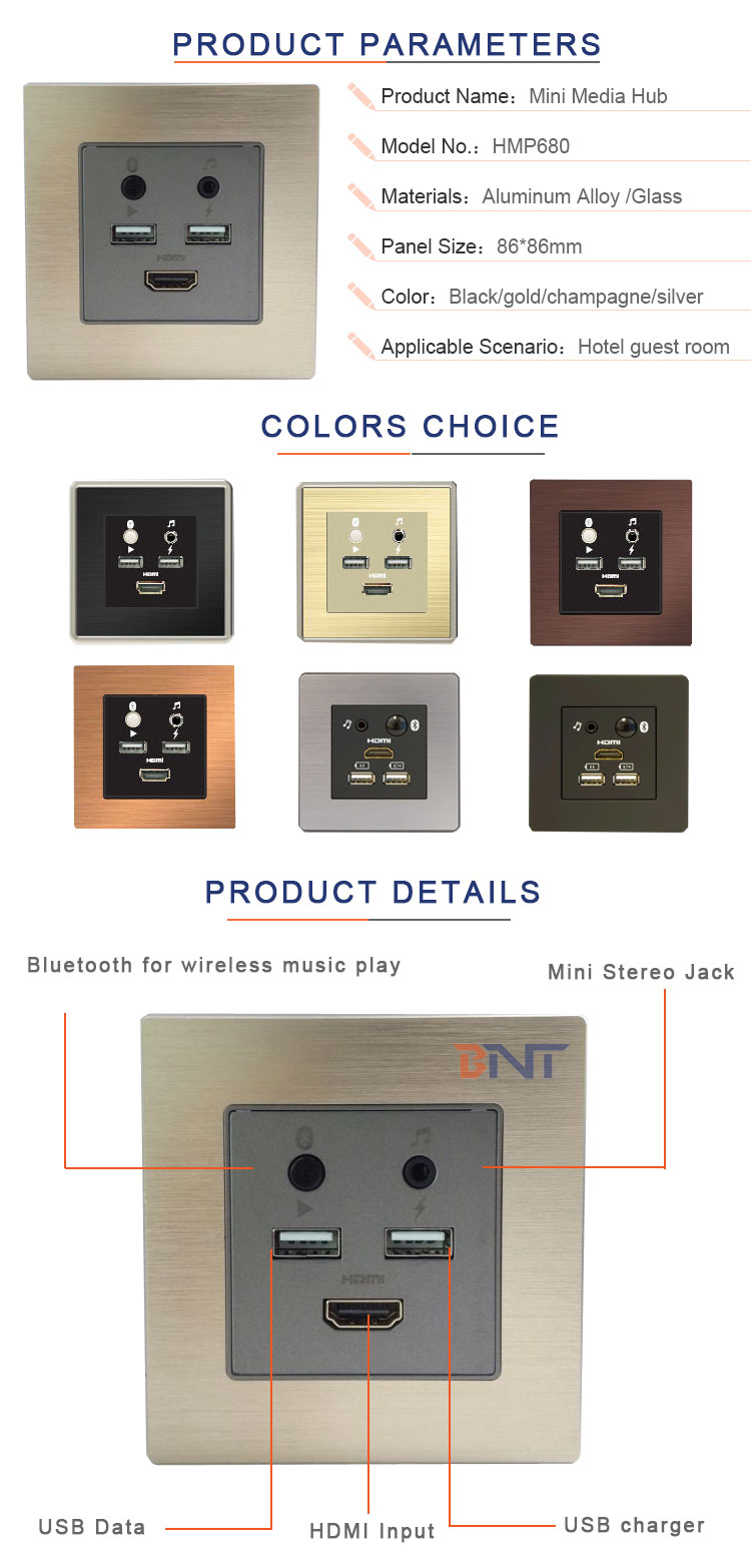 Office Multiple Wall Mount / Partition Power Socket with USB Charger & Network Data