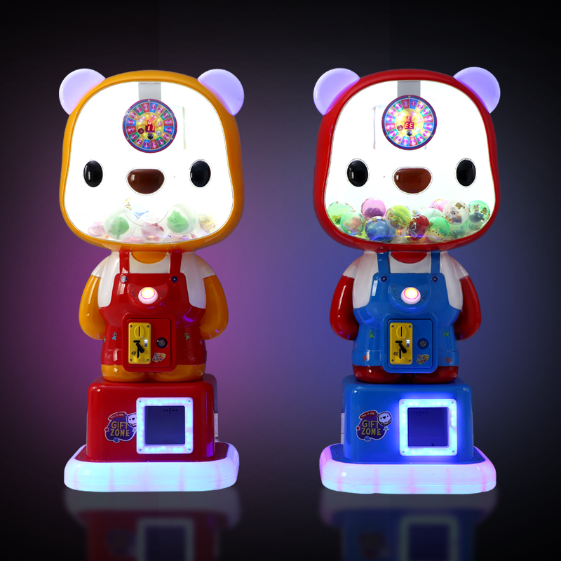 2022 arcade coin operated cute bear capsule lollipop toy vending machine for indoor game zone
