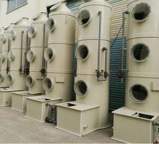 Waste Gas Treatment VOCS Spray Tower Wet Scrubber 500 kg 1 Year Warranty