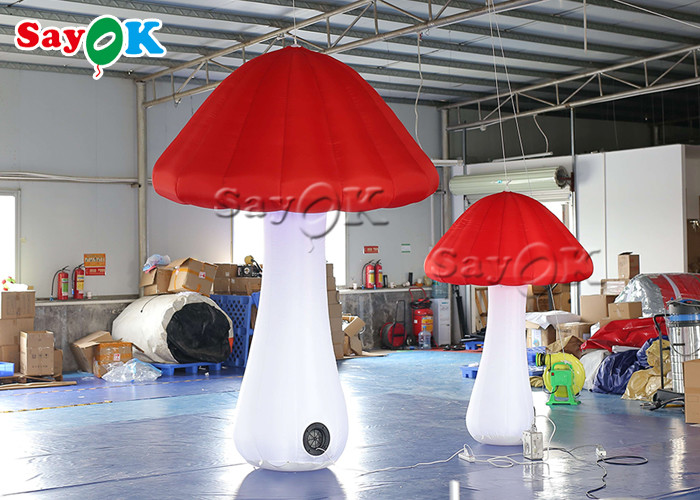 Red 2m Oxford Inflatable Mushroom Model For Advertising