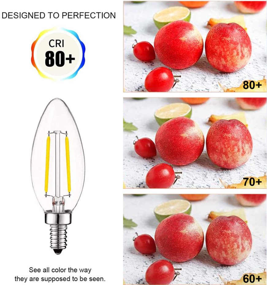 2W E12 E14 LED Filament Bulb , C35 LED Candle Lights For Chandeliers