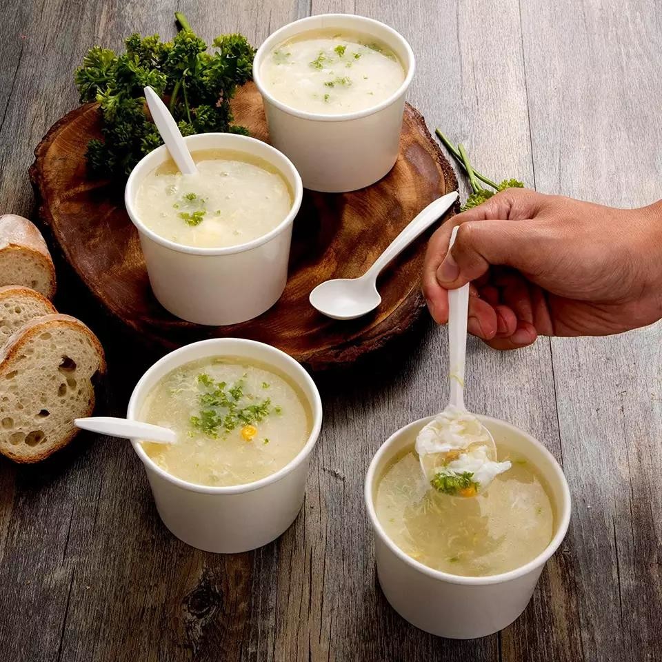 Custom Disposable Food Grade Ink 850ml Disposable Paper Soup Bowls