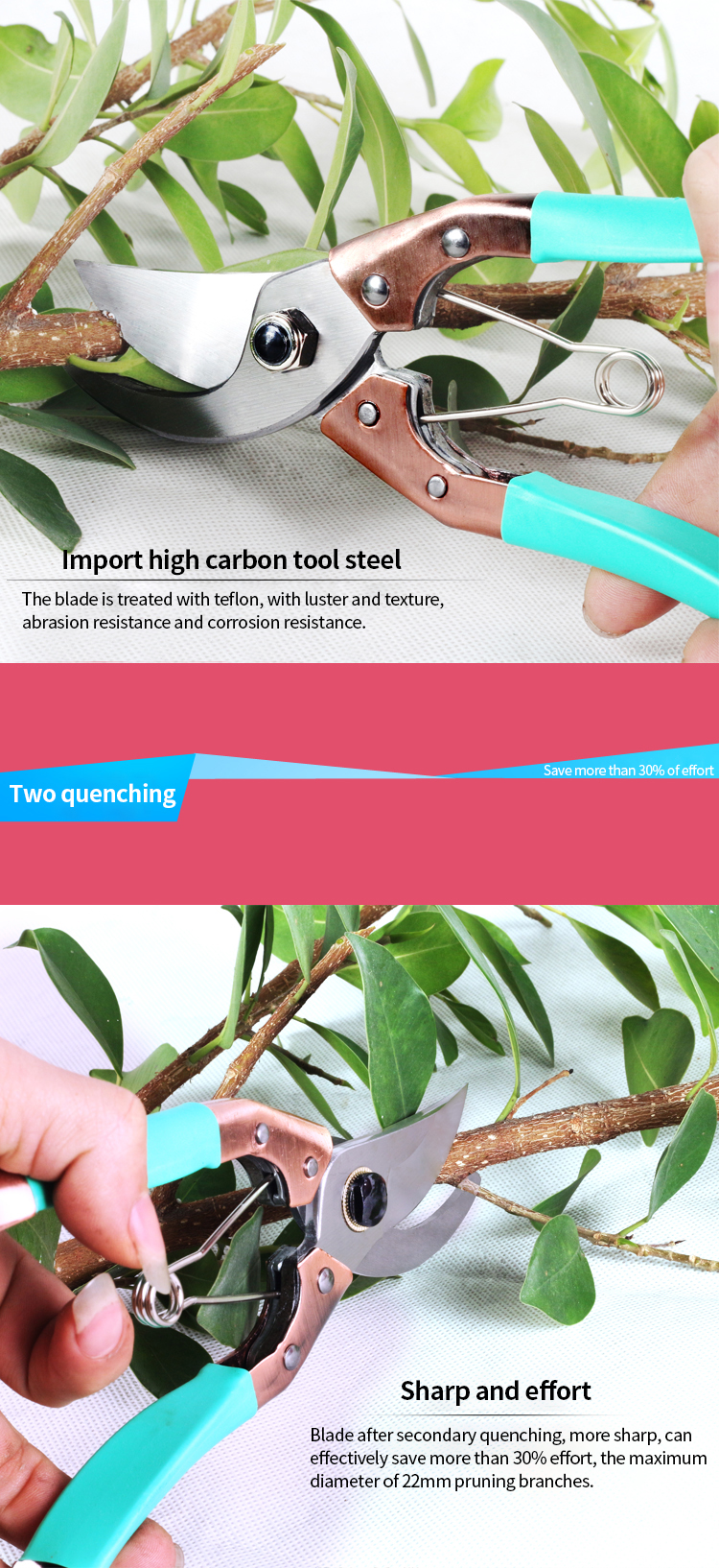 High Hardness Fruit Picking Grape Garden Pruning Scissors Flower Shears 350G