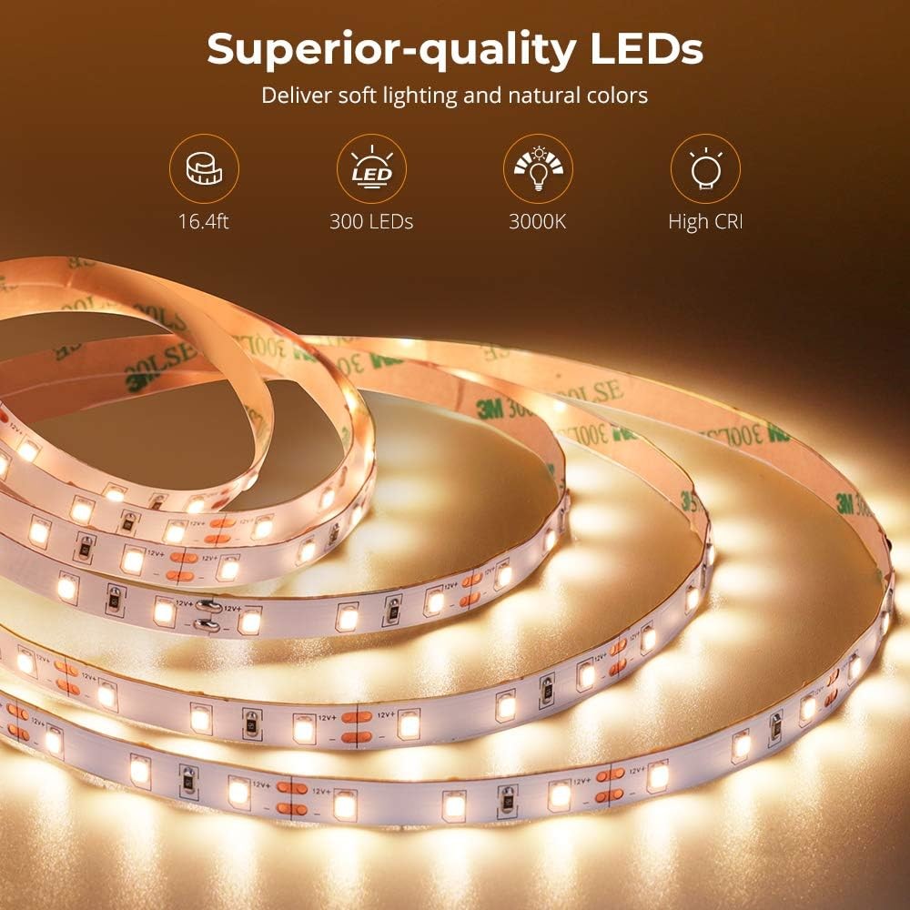 12V 6500K Flexible LED Strip Lights,600 Units LEDs,LED Strips,Waterproof,12 Volt LED Light Strips