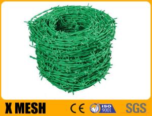 Buy cheap PVC Coated Barbed Wire With 200m Length Coil Green Color For Boundary Protection product