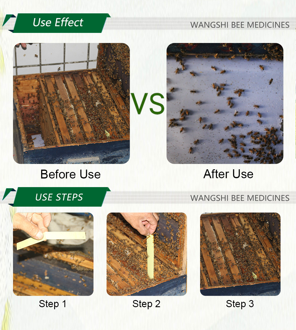 Wangshi Bee Medicine Manpu Fluvalinate Strips Bee Varroa Mites Instant Killer 10 strips/bag