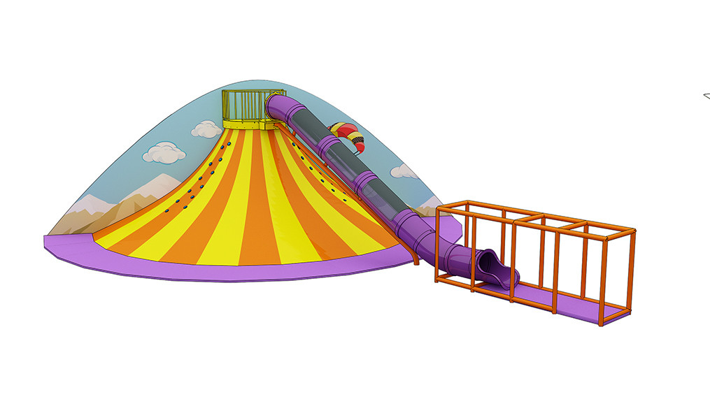 3.5M Volcano Slip And Slide Playground Equipment Indoor Commercia High Safety