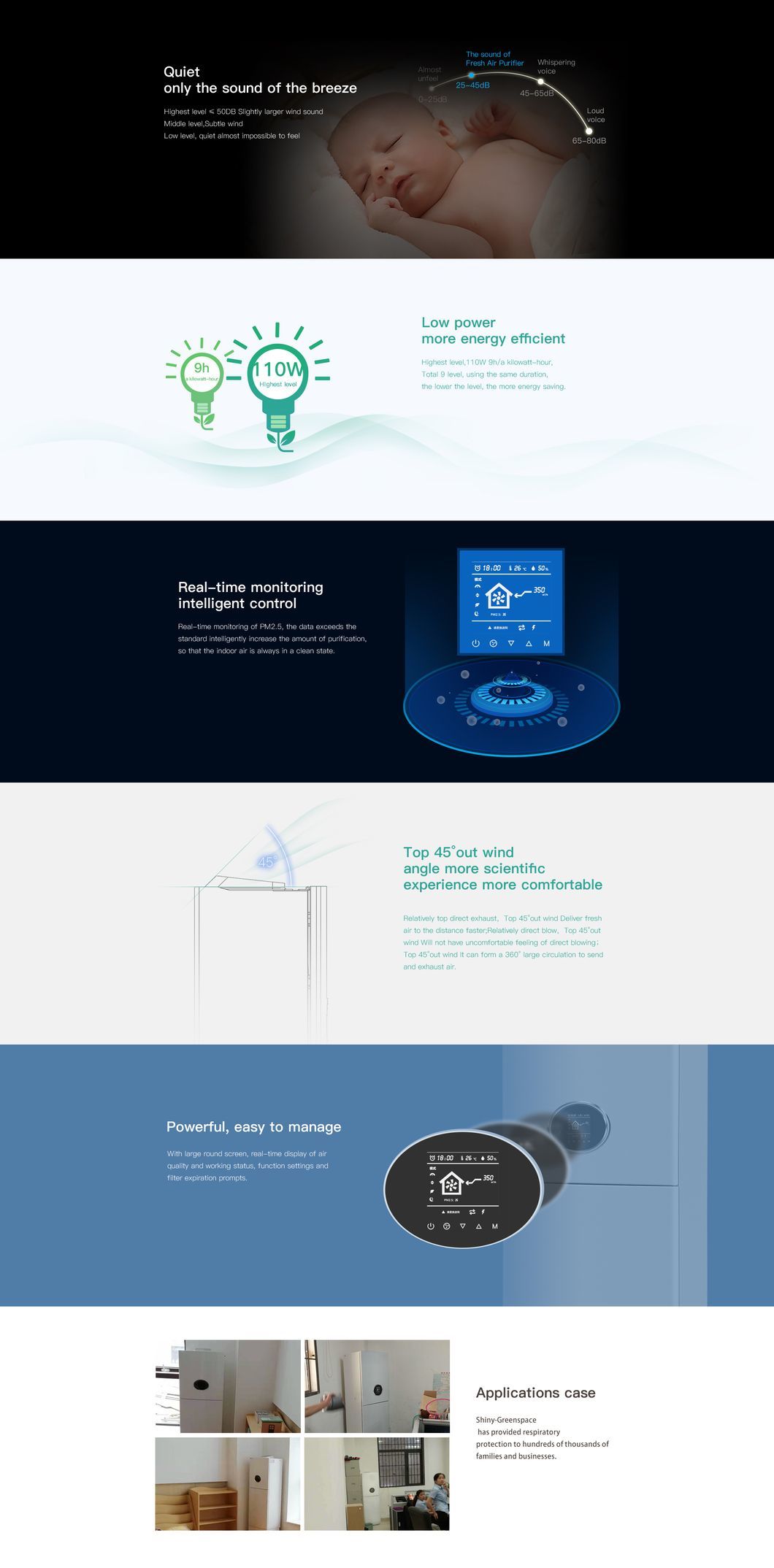 H906 Intelligent, Energy-Saving, Cabinet Type Air Purifier with Ventilation System