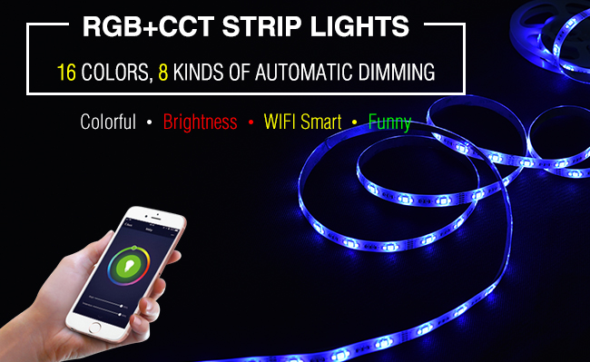 5M Wireless 24key Smart LED Strip Light With Alexa Google