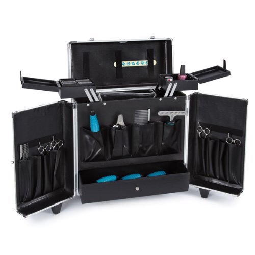 Aluminum Printing Hairdresser Tool Case , Professional Rolling Hairdressing Storage Case
