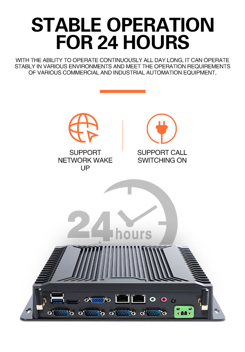 flushbonading Fanless Industrial PC I5 Mini Host Four Core N2930 Office Micro Embedded