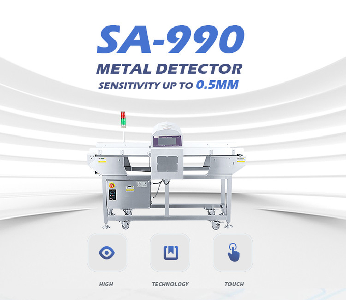 Full Structure Stainless 304 Industrial Metal Detectors Large LCD Display HACCP VAF
