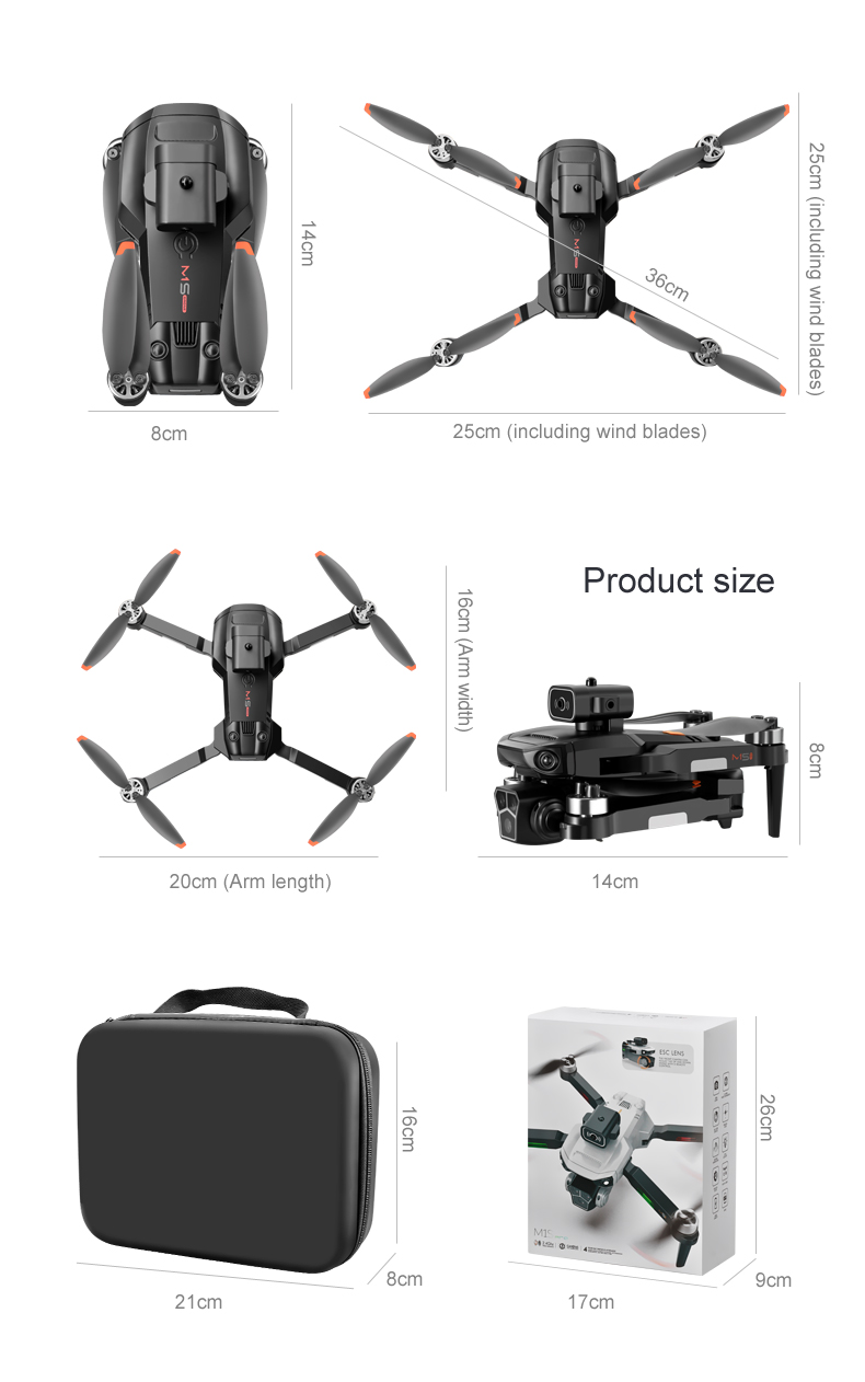 Operator Skill Level M1s Drone 4k Profesional Hd Dual Camera Dron Wifi 1080p Real-time Transmission with Long Flight Time