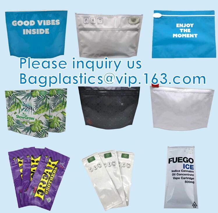 Child-Resistant Locking Pouches, Exit Bag, Packaging Baggies, Odor Barrier, Metallized interior