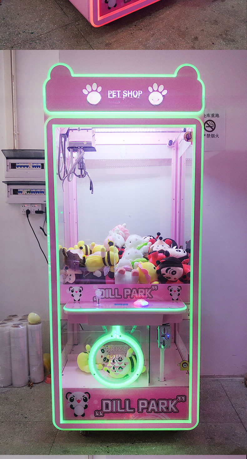 Dreamland amusement coin operated pink beautiful claw crane toys game machine for sale