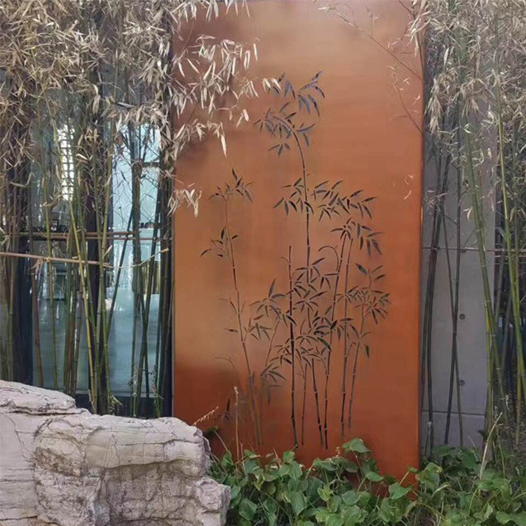 Laser Cut Corten Steel Privacy Screens Exterior Decorative