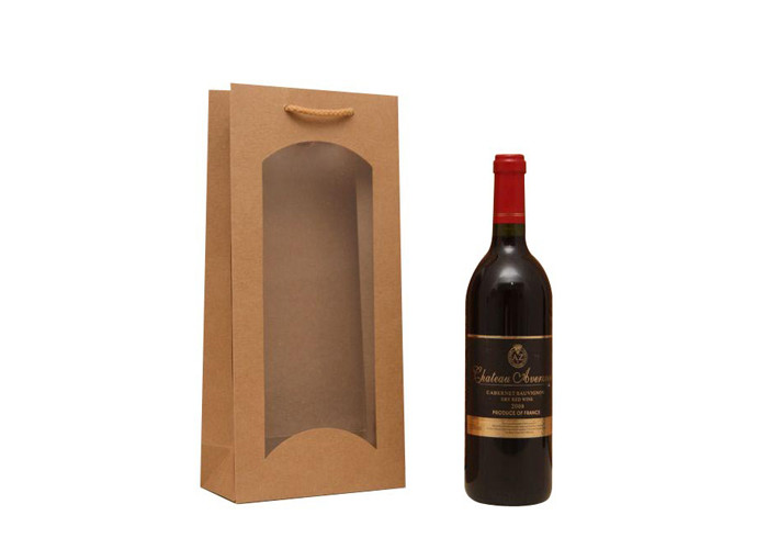 Sliding Lid Wine Glass Cardboard Gift Box , Wine Presentation Box Witn Window