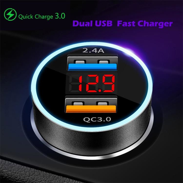 2.4A QC 3.0 Dual Port Car Charger Adapter Universal For IPhone 13 45g