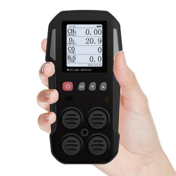 Industrial 4-Gas Detector for Confined Spaces: CH4/CO/H2S/O2 High-Accuracy Sensor with Visual Alarm