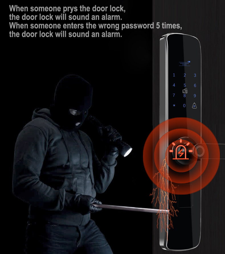 High Security Rosh Digital Fingerprint Door Lock Multifunction Tuya Wifi Door Lock