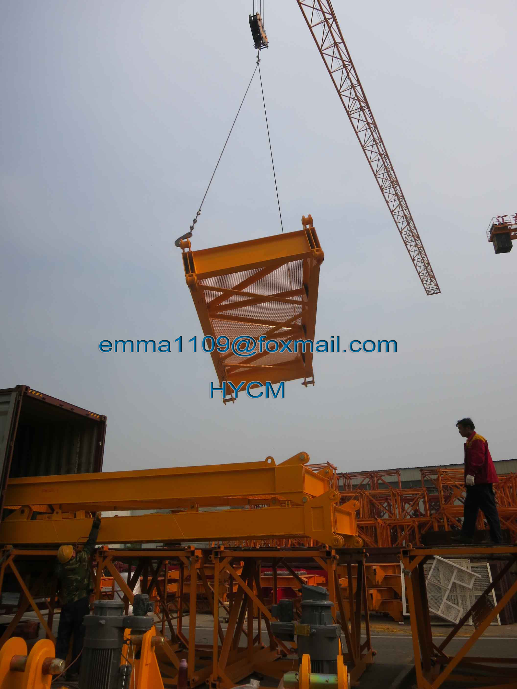 Top Slewing Huge Hammer Head Tower Crane qtz7550 25T Load 75M Jib