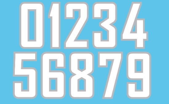 Screen Printed Numbers And Letters 25cm Heat Press Numbers For Jerseys Classic Style